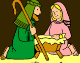 Dibujo Adoran al niño Jesús pintado por maykaalba