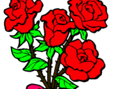 Dibujo Ramo de rosas pintado por guapota