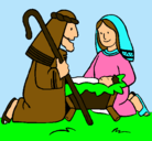Dibujo Adoran al niño Jesús pintado por yosibeth