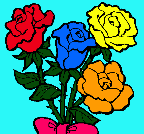 Dibujo Ramo de rosas pintado por cnec