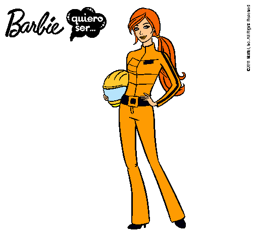 Dibujo Barbie piloto de motos pintado por Angyyy