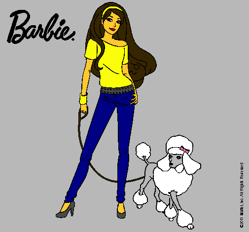 Dibujo Barbie con look moderno pintado por Angyyy