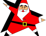Dibujo Papa Noel en forma de estrella pintado por larilla