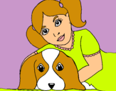 Dibujo Niña abrazando a su perro pintado por isi-rt