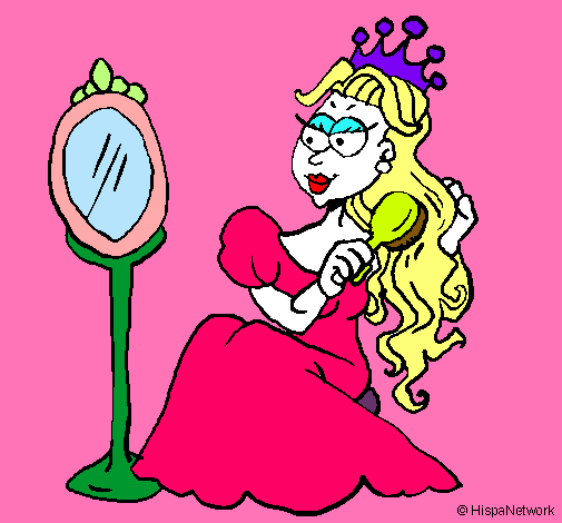 Dibujo Princesa y espejo pintado por eviil