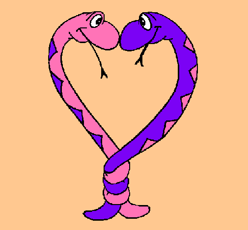 Dibujo Serpientes enamoradas pintado por babytoo 
