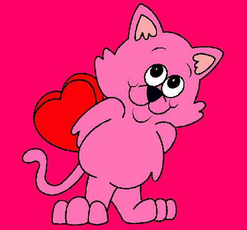 Dibujo Gatito enamorado pintado por clang2