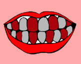 Dibujo Boca y dientes pintado por ligiagloria