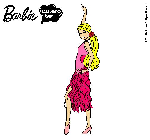 Dibujo Barbie flamenca pintado por naomiflor