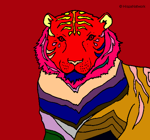 Dibujo Tigre pintado por washington