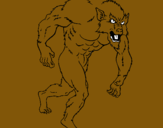 Dibujo Hombre lobo pintado por critelw3