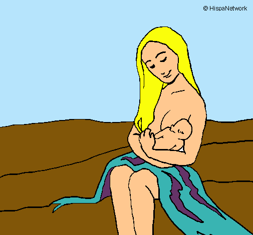 Dibujo Madre con su bebe pintado por VICKYMAMA