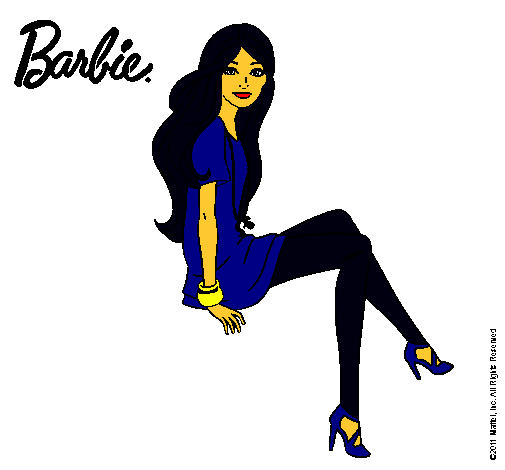 Dibujo Barbie sentada pintado por Angyyy