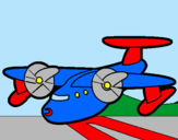 Dibujo Avión con aspas pintado por messi7