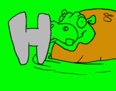 Dibujo Hipopótamo pintado por yaddy