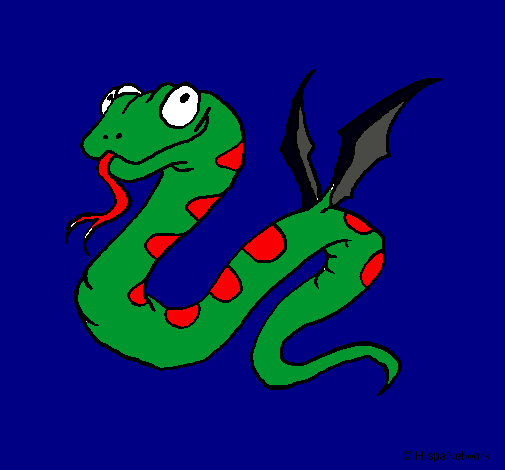 Dibujo Serpiente con alas pintado por tachidito