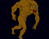 Dibujo Hombre lobo pintado por gggggggggggg