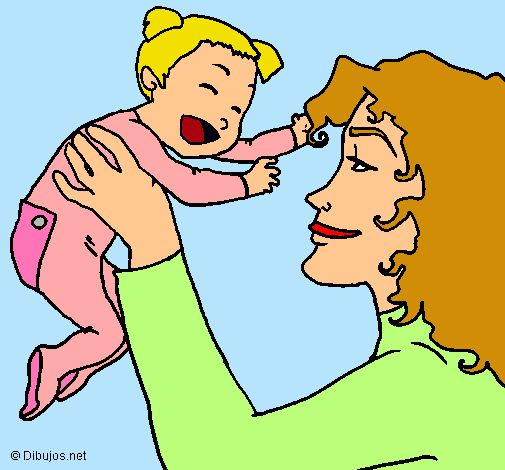 Dibujo Madre con su bebe pintado por emileteamo
