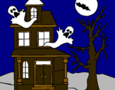 Dibujo Casa fantansma pintado por hallowen536