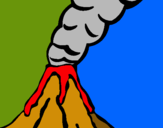 Dibujo Volcán pintado por AZPP