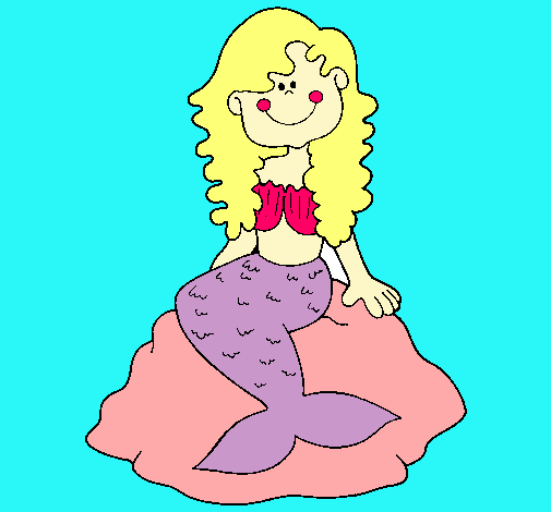 Dibujo Sirena sentada en una roca pintado por sttaar