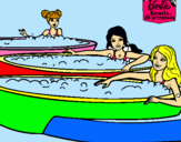 Dibujo Barbie y sus amigas en el jacuzzi pintado por miliyprisi