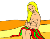 Dibujo Madre con su bebe pintado por JWCZ