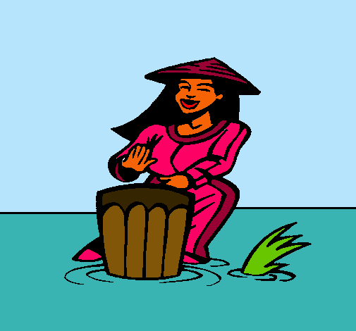 Dibujo Mujer tocando el bongó pintado por babytoo 