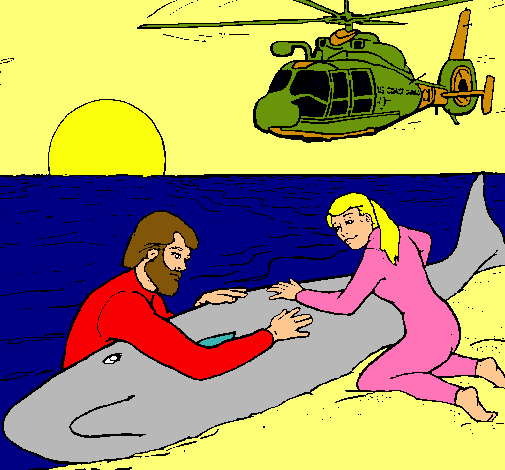 Dibujo Rescate ballena pintado por JWCZ