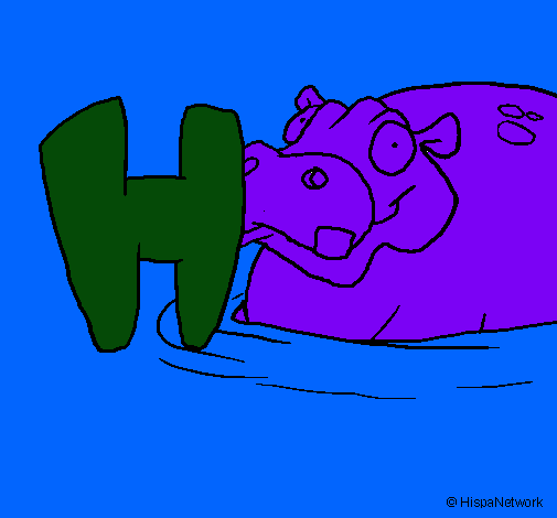 Dibujo Hipopótamo pintado por emilai