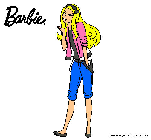 Dibujo Barbie con look casual pintado por Mrghost69