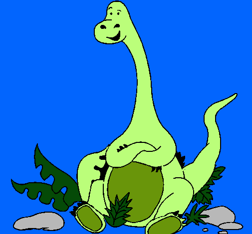 Dibujo Diplodocus sentado pintado por etefania