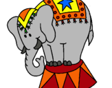 Dibujo Elefante actuando pintado por silo