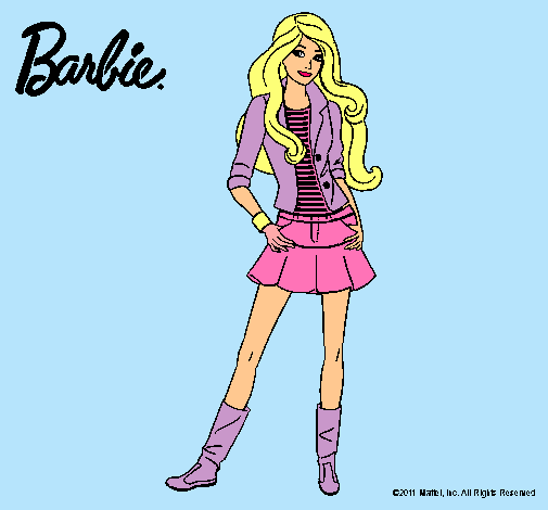 Dibujo Barbie juvenil pintado por soooooo