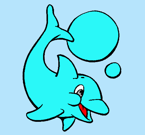 Dibujo Delfín jugando con una pelota pintado por sttaar