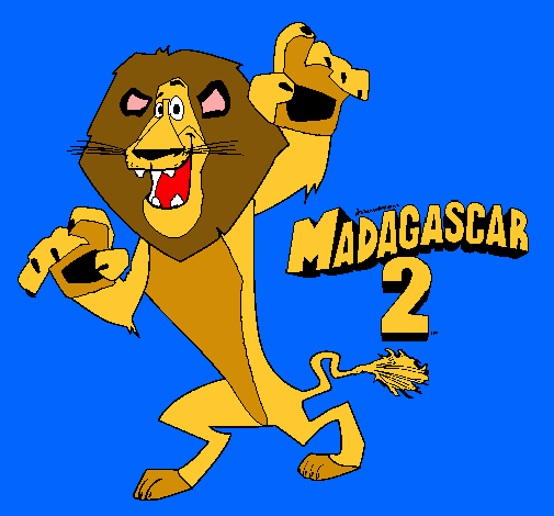 Dibujo Madagascar 2 Alex pintado por dddds