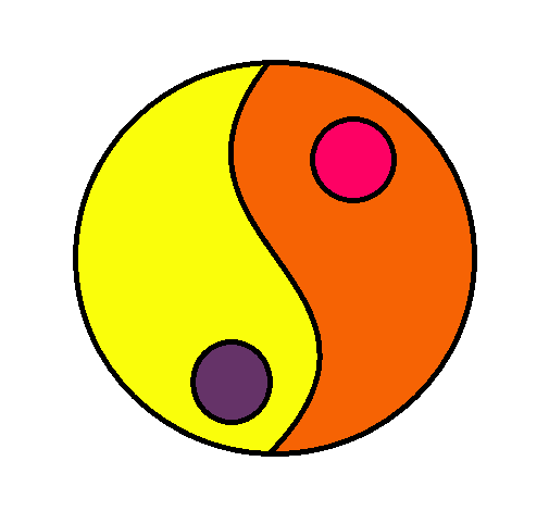 Dibujo Yin y yang pintado por kler