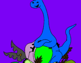 Dibujo Diplodocus sentado pintado por washington