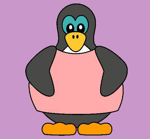 Dibujo Pingüino pintado por etefania