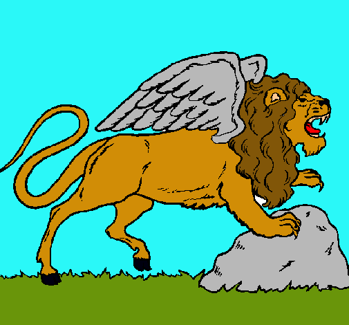 Dibujo León alado pintado por usuar