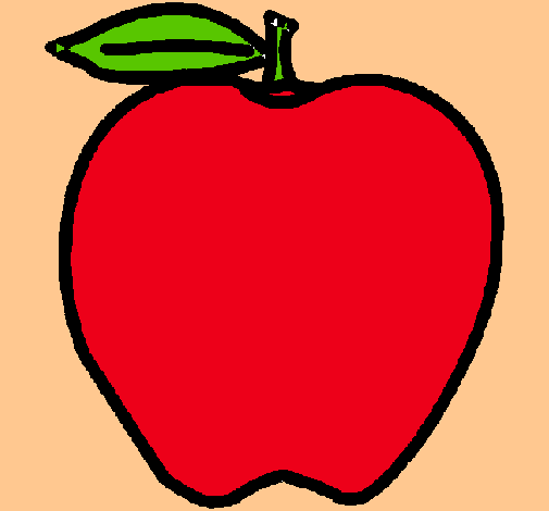 Dibujo manzana pintado por babytoo 