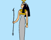 Dibujo Hathor pintado por cleopatra