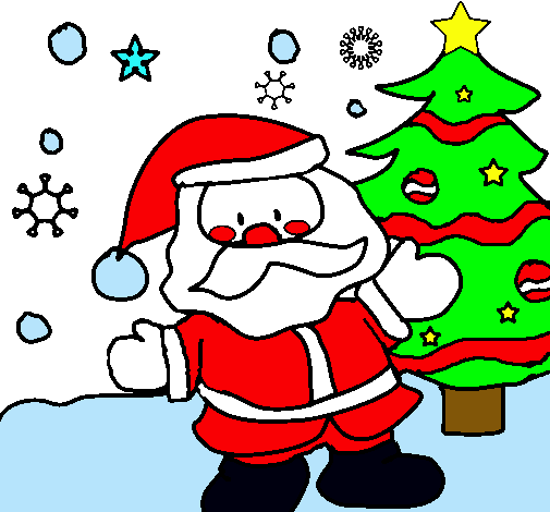 Dibujo Papá Noel pintado por sttaar