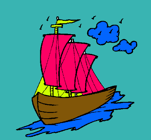 Dibujo Barco velero pintado por kler