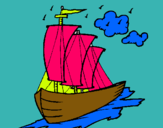 Dibujo Barco velero pintado por kler