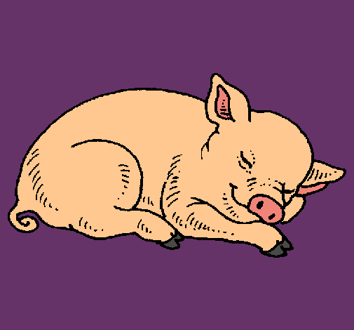 Dibujo Cerdo durmiendo pintado por milialma