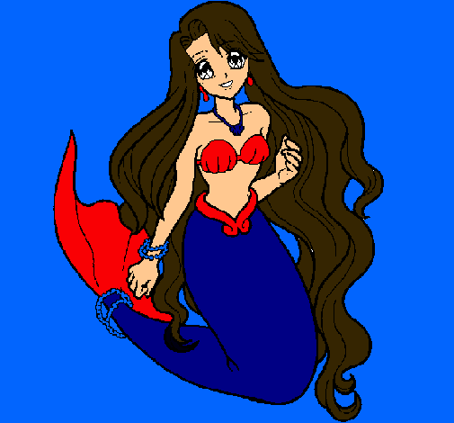 Dibujo Sirenita pintado por barbi1