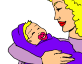 Dibujo Madre con su bebe II pintado por JWCZ