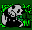 Dibujo Mama panda pintado por larisa21