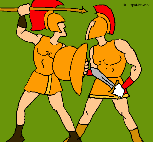 Dibujo Lucha de gladiadores pintado por usuar